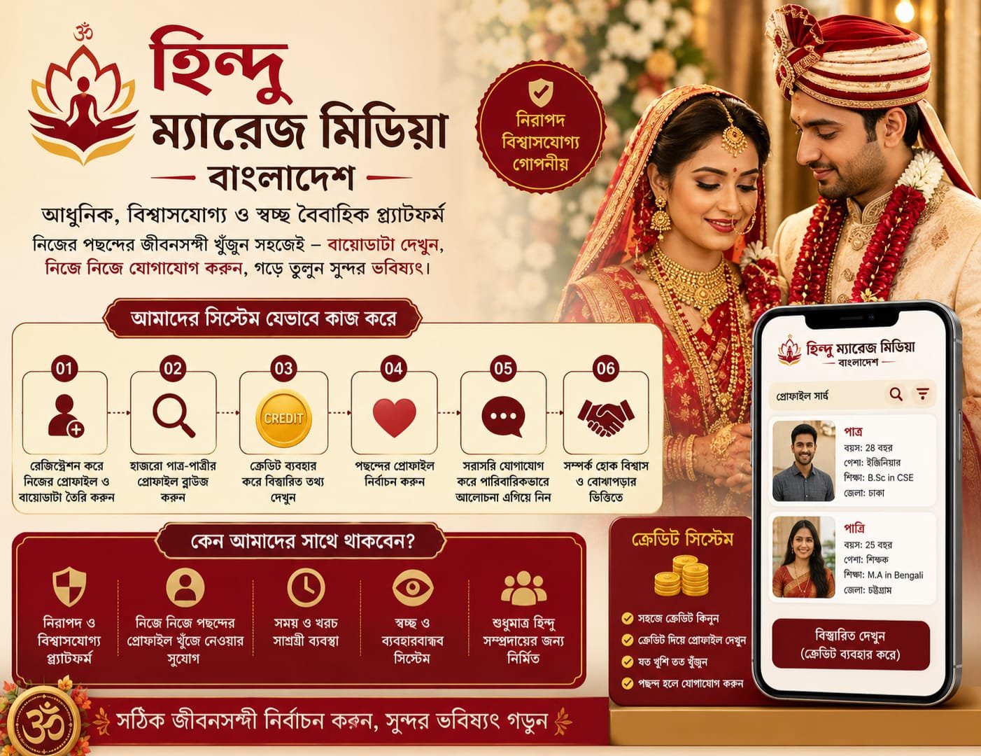 হিন্দু ম্যারেজ মিডিয়া বাংলাদেশ | বিশ্বস্ত হিন্দু বিবাহ বায়োডাটা ও ম্যাচমেকিং প্ল্যাটফর্ম